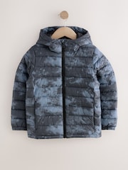 Blue Digital Print Quilted Midweight Hooded Jacket (3-17yrs) - Image 1 of 5