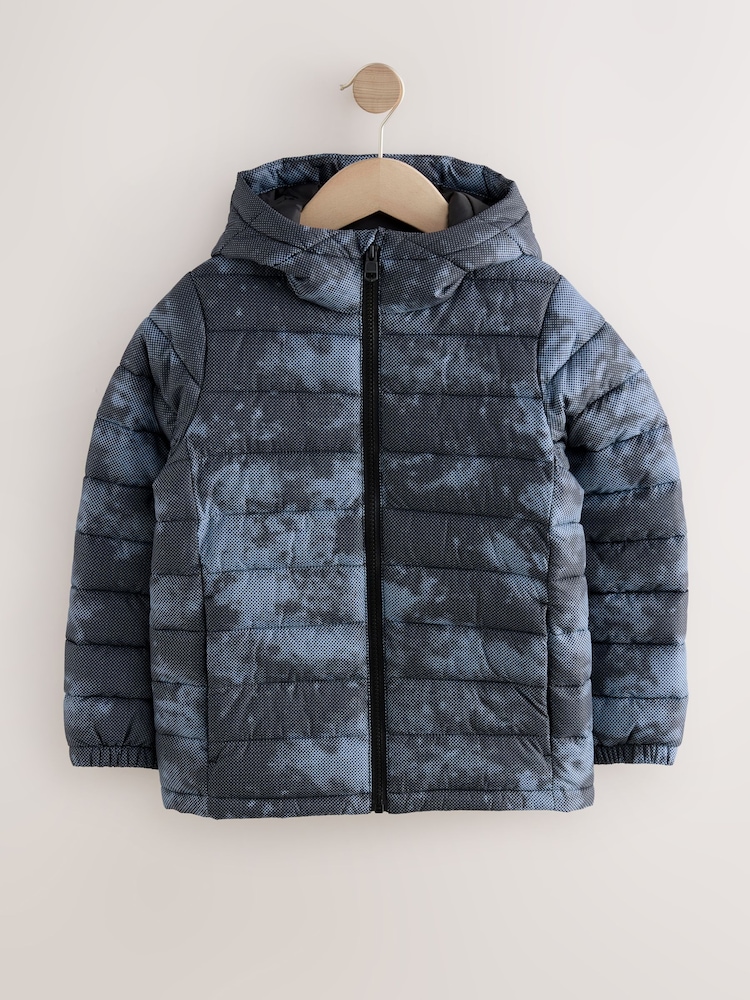 Blue Digital Print Quilted Midweight Hooded Jacket (3-17yrs) - Image 1 of 5