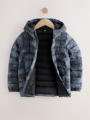 Blue Digital Print Quilted Midweight Hooded Jacket (3-17yrs) - Image 2 of 5