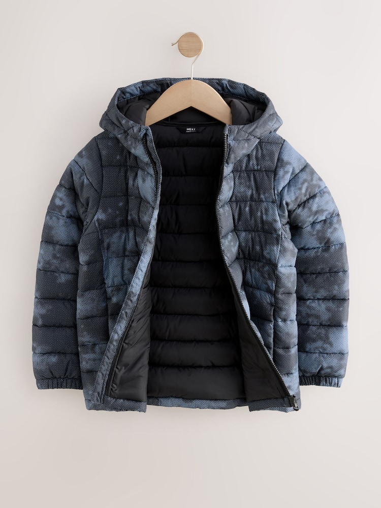 Blue Digital Print Quilted Midweight Hooded Jacket (3-17yrs) - Image 2 of 5