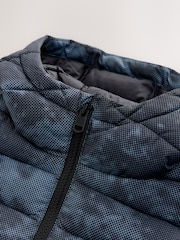 Blue Digital Print Quilted Midweight Hooded Jacket (3-17yrs) - Image 4 of 5