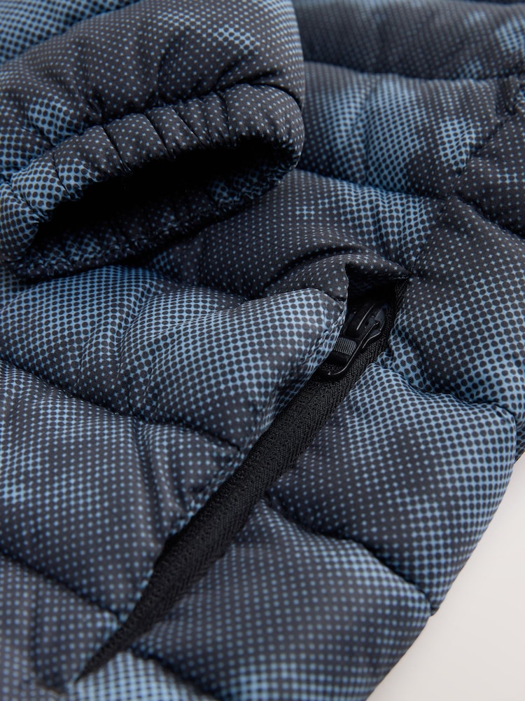 Blue Digital Print Quilted Midweight Hooded Jacket (3-17yrs) - Image 5 of 5