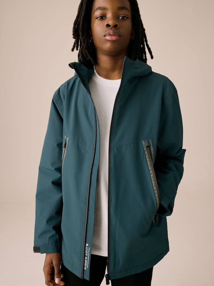 Green Waterproof Fleece Hooded Lined Jacket (3-17yrs) - Image 1 of 11
