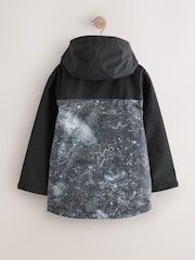 Grey/Black Waterproof Fleece Lined Hooded Jacket (3-17yrs) - Image 10 of 12