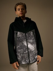 Grey/Black Waterproof Fleece Hooded Lined Jacket (3-17yrs) - Image 4 of 8