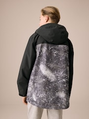 Grey/Black Waterproof Fleece Hooded Lined Jacket (3-17yrs) - Image 5 of 8