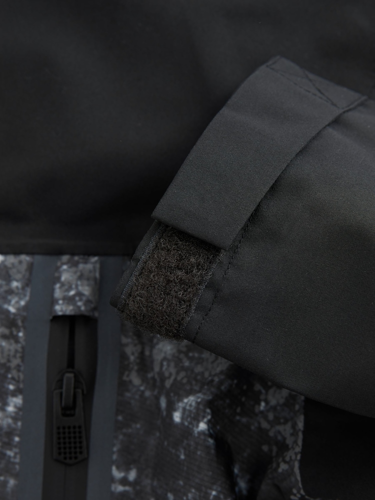 Grey/Black Waterproof Fleece Hooded Lined Jacket (3-17yrs) - Image 8 of 8