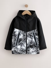 Grey/Black Waterproof Fleece Hooded Lined Jacket (3-17yrs) - Image 9 of 9