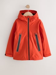 Orange Waterproof Fleece Hooded Lined Coat (3-16yrs) - Image 1 of 7