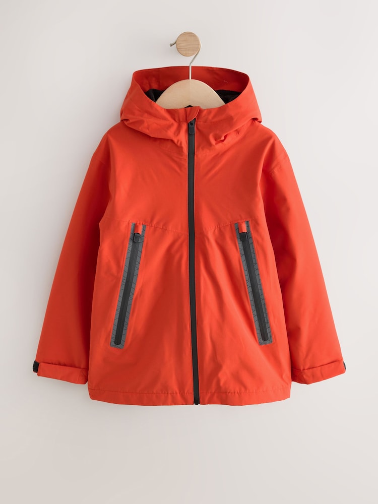 Orange Waterproof Fleece Hooded Lined Coat (3-16yrs) - Image 1 of 7