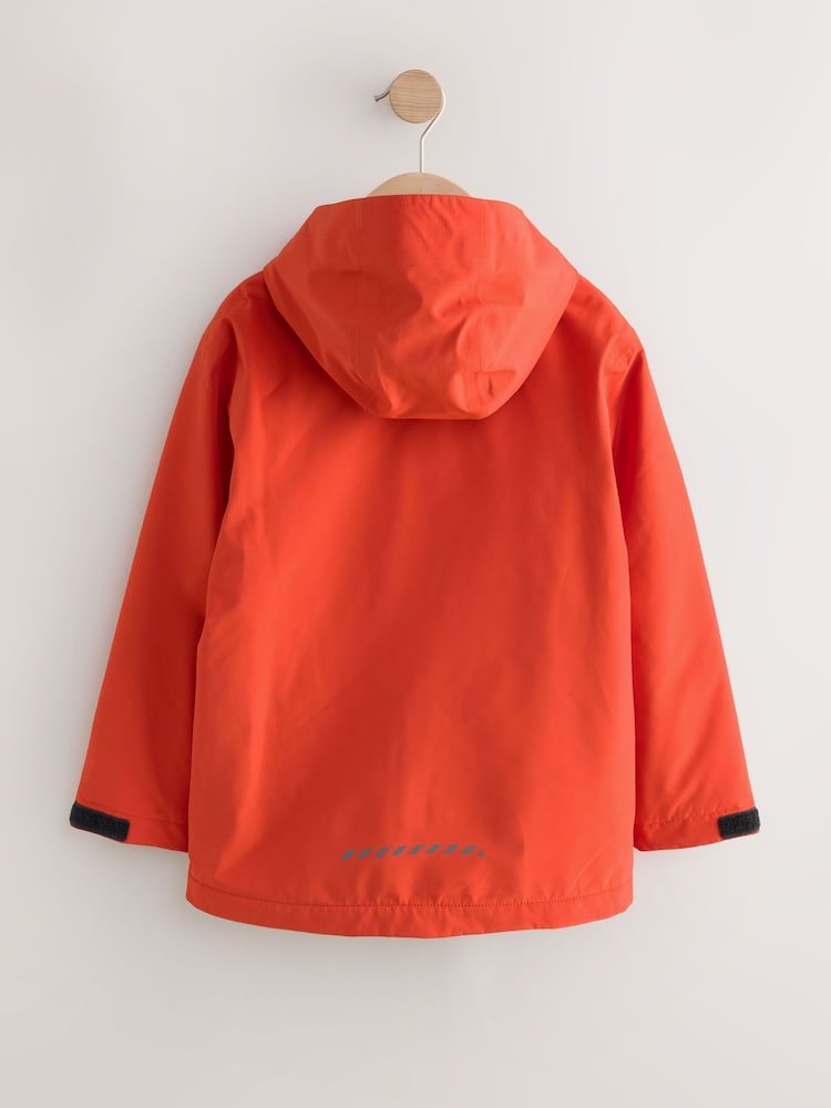 Portocaliu - Waterproof Reflective Fleece Lined Hooded Jacket (3-17yrs) - Image 3 of 7