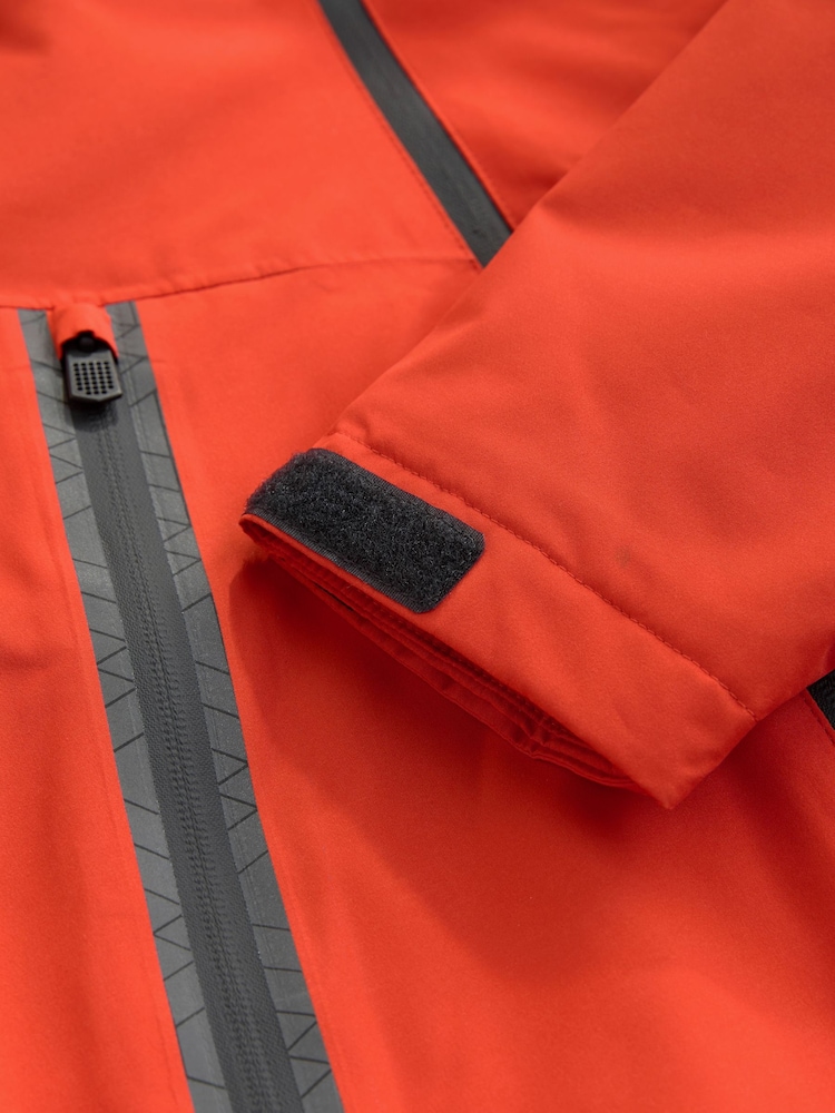 Portocaliu - Waterproof Reflective Fleece Lined Hooded Jacket (3-17yrs) - Image 5 of 7