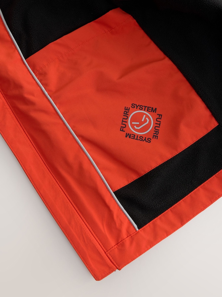 Orange Waterproof Fleece Hooded Lined Coat (3-16yrs) - Image 7 of 7