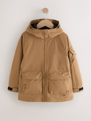 Tan Brown Shower Resistant Hooded Midweight Anorak (3-16yrs) - Image 1 of 9