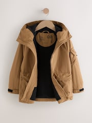 Tan Brown Shower Resistant Hooded Midweight Anorak (3-16yrs) - Image 2 of 9