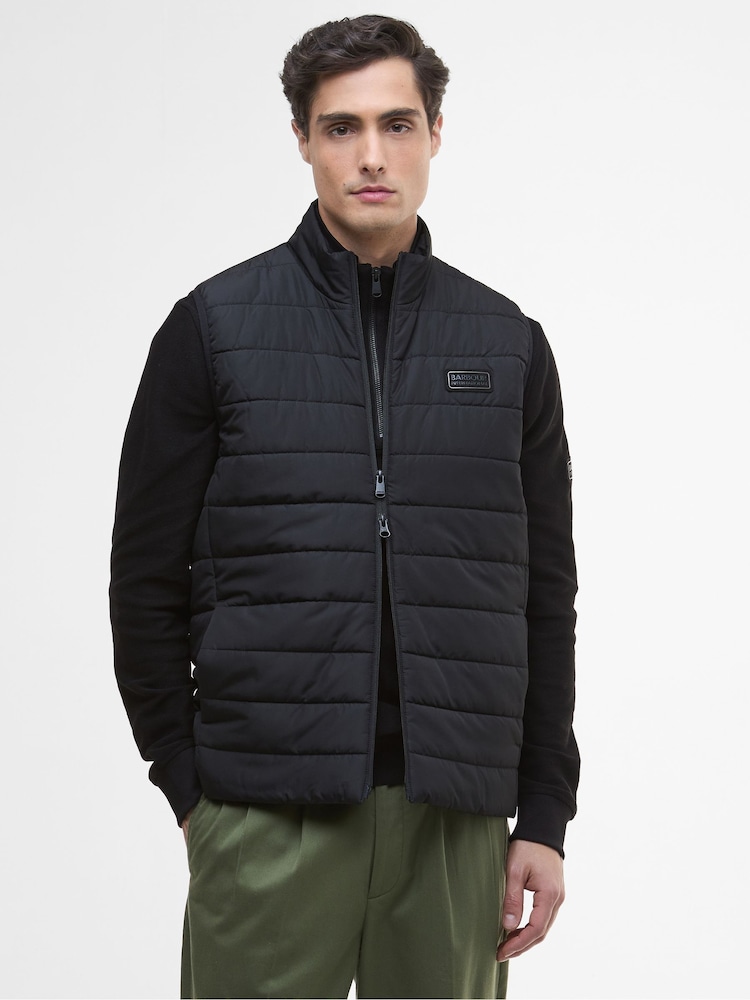 Barbour® International Black Aldon Quilted Gilet - Image 1 of 7 Barbour® International Black Aldon Quilted Gilet - Image 1 of 7
