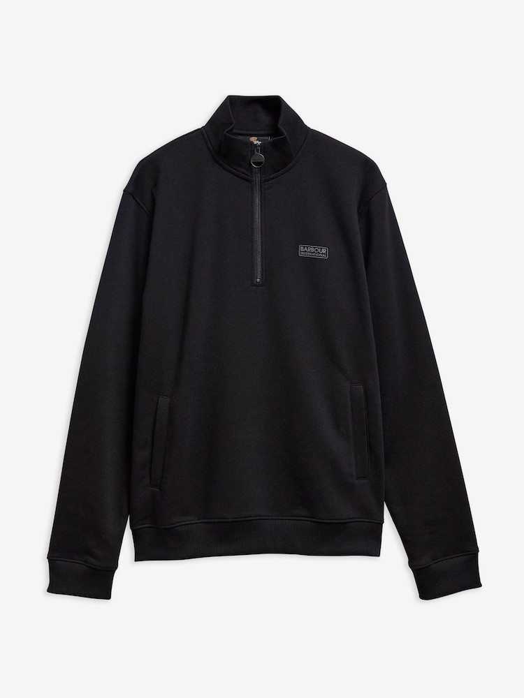 Barbour® International Black Essential Half Zip Sweatshirt - Image 5 of 5 Barbour® International Black Essential Half Zip Sweatshirt - Image 5 of 5