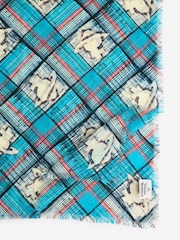 Vivienne Westwood Blue Orb Tartan Diagon Stole 70x200 - Image 2 of 3