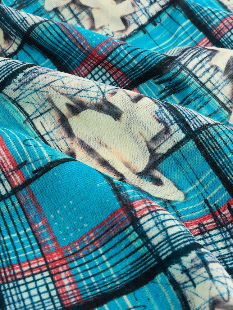 Vivienne Westwood Blue Orb Tartan Diagon Stole 70x200 - Image 3 of 3