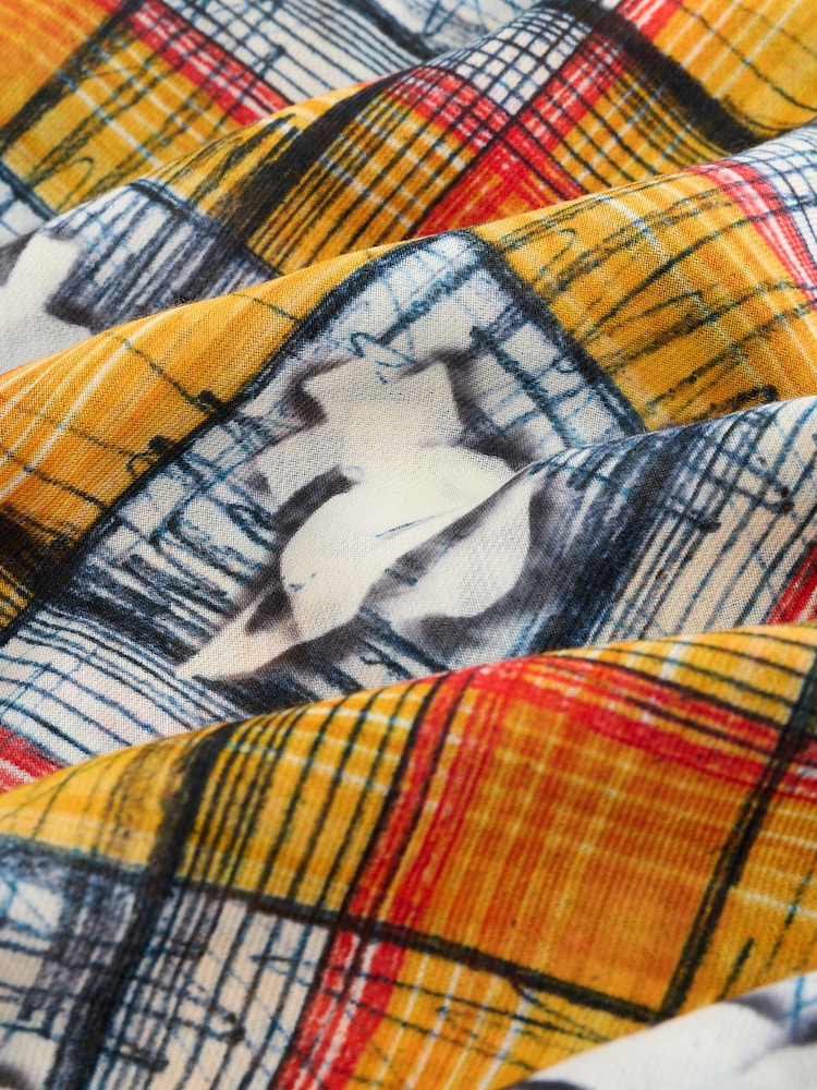 Vivienne Westwood Yellow Orb Tartan Diagon Stole 70x200 - Image 3 of 3