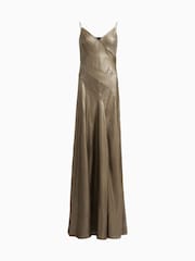 AllSaints Gold Lili Maxi Dress - Image 5 of 5