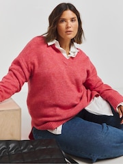 Simply Be Langer, lässiger Pullover mit V-Ausschnitt - Bild 1 von 4