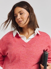 Simply Be Langer, lässiger Pullover mit V-Ausschnitt - Bild 4 von 4