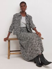 JD Williams Black Boucle Trucker Jacket - Image 3 of 4