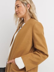 JD Williams Natural Collarless Longline Coat - Image 4 of 4