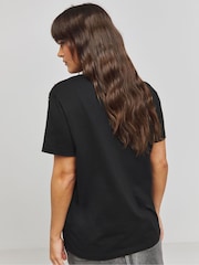 Simply Be Black Embellished 100% Cotton T-Shirt - Image 2 of 4