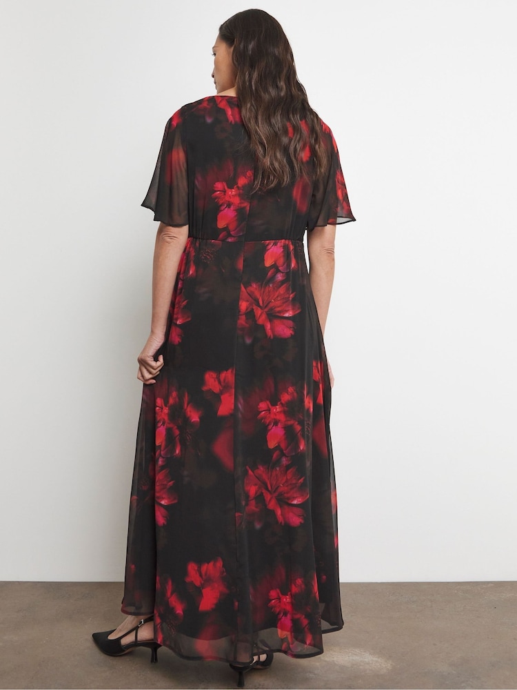 Joanna Hope Chiffon Column Black Dress - Image 2 of 4