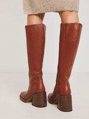 Simply Be Natural Standard/Wide Fit Platform Classic Knee High Leather Boots In Wide Fit - Image 2 of 4