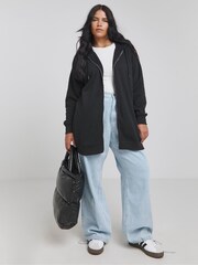 Simply Be Black Core Zip Through Longline Hoodie - Image 3 of 4