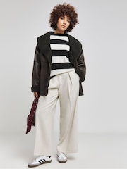 Simply Be Black Rib Crew Neck Jumper - Image 3 of 4