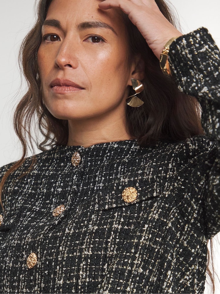 Joanna Hope Boucle Bomber Black Jacket - Image 4 of 4