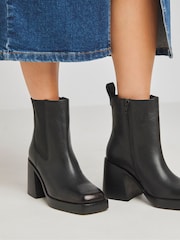 Simply Be Black Platform Chelsea Ankle Boots In Wide Fit - Image 3 of 4