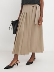 JD Williams Natural Box Pleat Kilt Skirt - Image 3 of 4