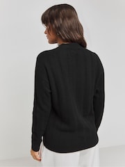 Simply Be Black Rib Crew Neck Jumper - Image 2 of 4