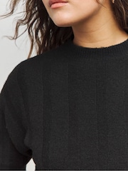Simply Be Black Rib Crew Neck Jumper - Image 4 of 4