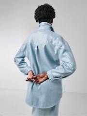 JD Williams Blue Clear Sequin Denim Shirt - Image 2 of 4