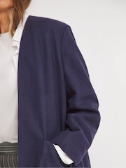 JD Williams Blue Blue Cuban Collar Long Line Coat - Image 4 of 4