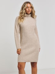 Simply Be Natural Roll Neck Mini Dress - Image 1 of 4