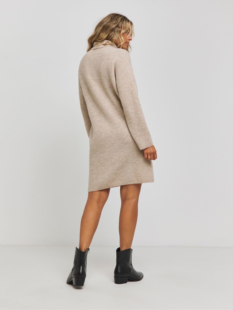 Simply Be Natural Roll Neck Mini Dress - Image 2 of 4