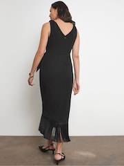 Joanna Hope Wrap Black Dress With Fringing - Image 2 of 4