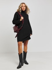 Simply Be Black Roll Neck Mini Dress - Image 2 of 4