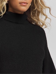 Simply Be Black Roll Neck Mini Dress - Image 4 of 4