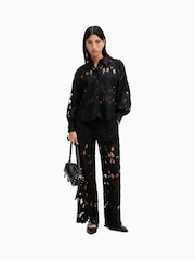 AllSaints Black Charli Long Sleeve Shirt - Image 3 of 9