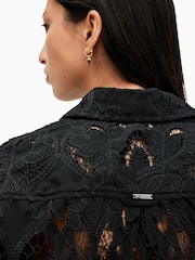 AllSaints Black Charli Long Sleeve Shirt - Image 5 of 9