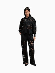 AllSaints Black Charli Long Sleeve Shirt - Image 8 of 9