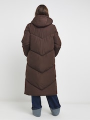 JD Williams Chocolate Longline Padded Chocolate Duvet Coat - Image 2 of 4